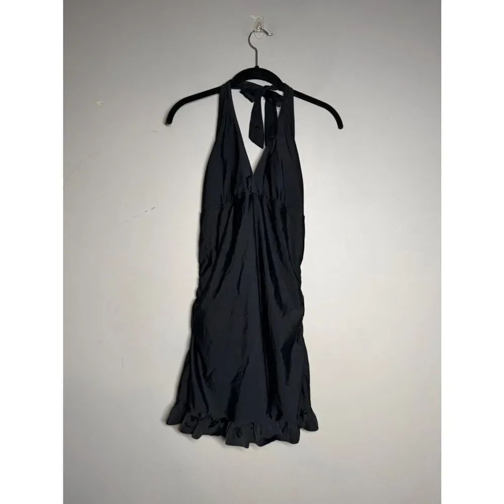 SPANX Black Halter Dress with Teal Label Detail
